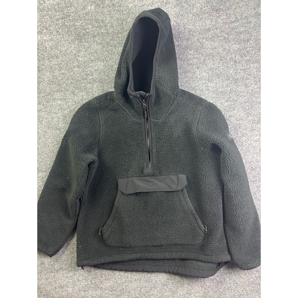 The North Face Sherpa‎ Fleece Hoodie Womens Large Black Quarter Zip Pullover